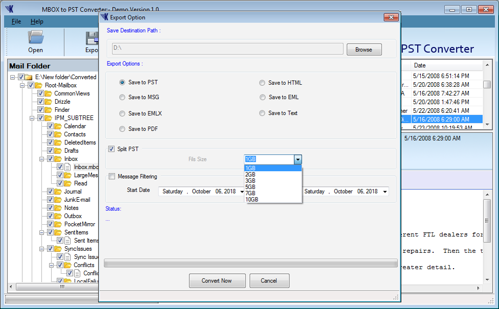 MBOX To PST Converter Step 4