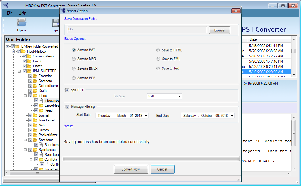 MBOX To PST Converter Step 5
