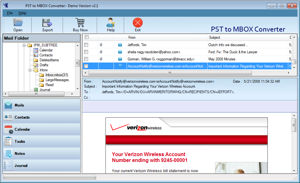 PST To MBOX Converter Step 2