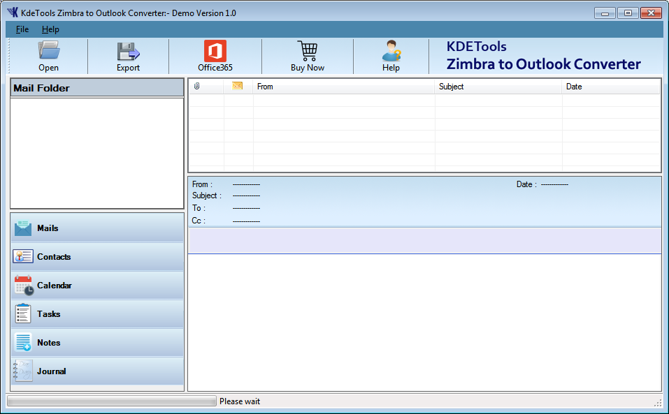 Zimbra to Outlook Step 1