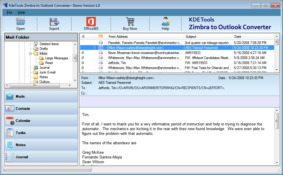 Zimbra to Outlook Step 3